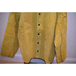 Leather Welding Jacket Heavy Duty with Sleeve <b>Heat</b> Flame Resistant Cowhide <b>Coat</b> Safety Clothing for Men Women - Product Image 3