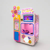 Machine à Barbe à Papa Robotisée, Kiosque à Barbe à Papa pour Centre Commercial, Distributeur Automatique avec Lecteur de Cartes
