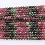 Perles rondes lisses en tourmaline naturelle AAA, 5 mm, pierres précieuses authentiques, pour la fabrication de bijoux, fournisseur en gros - Product Image 3