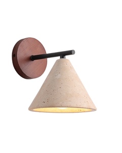 Applique murale conique en travertin beige, lampe en pierre naturelle, éclairage intérieur, décoration moderne pour la maison et l'hôtel, 110V 220V - Product Image 1