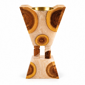 Brûleur à Bakhoor en bois avec incrustation en résine artisanale |   Porte-encens Oud Arabe Décoratif Mabkhara pour Ramadan, Aïd, Majlis, Parfum d'ambiance pour la maison - Product Image 1
