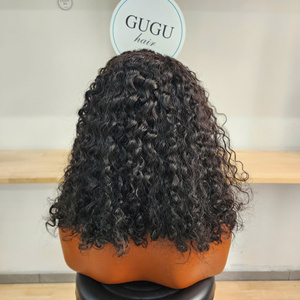 Perruque complète sans colle, bouclée birmane, couleur naturelle, sans perte de cheveux, en cheveux humains de haute qualité, en promotion - Product Image 3