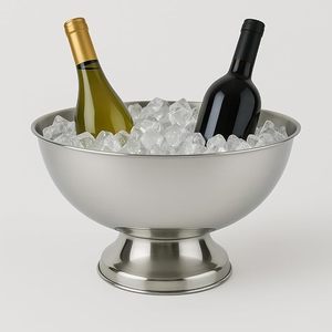 Large Stainless Steel Punch Bowl Heavy Duty Beverage Serving Bowl for Parties Weddings Events Ice <b>Drink</b> Wine <b>Cooler</b> Wholesale - Product Image 3