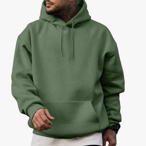Sweat-shirts à capuche oversize pour hommes 100% coton, épaules tombantes, hiver, 380 grammes, tissu polaire lourd, poche OEM - Product Image 6