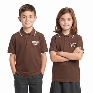 Polo en coton et polyester pour enfants, haut décontracté unisexe, personnalisable avec étiquette privée, manches courtes, col rabattu, boutonné - Product Image 3