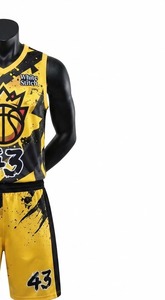 Maillots de basket personnalisés de qualité supérieure pour femmes et ensembles d'uniformes d'équipe sans manches, col rond, respirants, en Spandex/Nylon - Product Image 4
