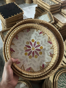ถาดหวายสานธรรมชาติประดับเปลือกหอยมุกสำหรับขายส่งของขวัญ - Product Image 6