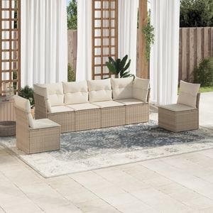 Conjunto de sofás de jardín beige crema blanco - Product Image 1