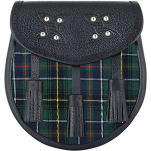 สปอร์รานขายดีจาก Ventoria Enterprises แบบกึ่งเดรสหนังแท้ลาย Macinnes Tartan พร้อมพู่ 3 อัน อุปกรณ์เสริมสำหรับชุดแต่งกาย - Product Image 1
