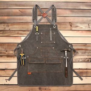 Tablier de barista Royaa QA65 à boucle réglable, imprimé numérique, en sergé, élégant, personnalisé, en toile de coton noire, unisexe, pour restaurant - Product Image 6