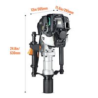 Piqueteuse thermique 37,77 cm³ 4 temps 1000W, tête à 2 piquets 55/70mm pour la construction, état neuf