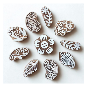Tampons en bois sculptés à la main pour mandala et henné, motifs floraux et animaux, en matériaux écologiques, modernes et tendance, pour l'exportation mondiale du textile - Product Image 1