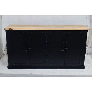 ตู้เก็บของไม้มะม่วงแนวอุตสาหกรรมโบราณตู้เก็บของหรูหราเฟอร์นิเจอร์บ้านโลหะตอกหมุดโลหะชิ้นส่วนตกแต่งที่เป็นเอกลักษณ์สำหรับห้องนอน - Product Image 6