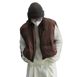 Chaleco con cuello redondo informal coreano para mujer, camiseta sin mangas cálida para otoño e invierno, ropa de calle, diseño impreso transpirable - Product Image 1