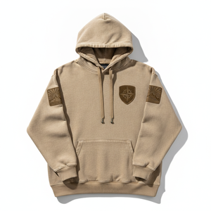 Sweat-shirt à capuche streetwear décontracté avec logo personnalisé, coupe oversize et patch brodé coloré - Product Image 6