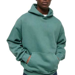 Sudaderas con capucha informales de invierno personalizadas para hombre, sudaderas suaves de algodón 100% de peso pesado, ropa de calle, sudaderas en blanco, teñidas lisas - Product Image 1