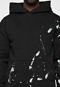 Custom Men's Winter Tracksuits Distressed Black Fleece Jersey New <b>Paints</b> Splatter Eco-Friendly 100% Cotton Distressed Tracksuit - Product Image 2