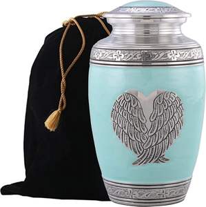 Urna Funeraria con Alas de Ángel y Corazón, 100% Hecha a Mano, Urna Grande para Adultos con Bolsa - Product Image 1