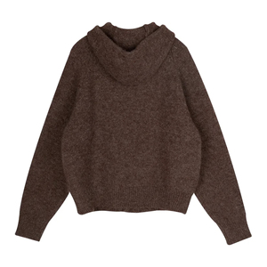Sudadera con capucha de mohair personalizada con logo, gruesa y cálida, con cremallera, de mohair liso - Product Image 1
