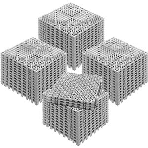 55PCS Interlocking Grey PVC Floor Tiles 12\" X 12\" X 0.6\" Non-Slip Drainage Hole Soft Splicing <b>Plastic</b> <b>Flooring</b> - Product Image 1