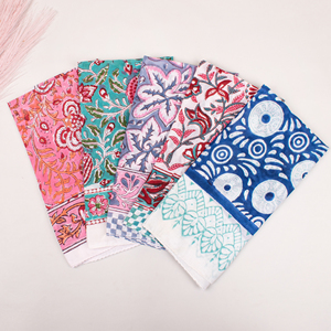Handmade Bulk Price 100% Cotton Hand Block Print <b>Square</b> <b>Scarf</b> 21" Custom Multicolor Printed Bandanas Eco Friendly Wraps Fashion - Product Image 1