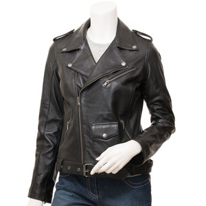 Women Genuine <b>Leather</b> Biker <b>Jacket</b> Classic Moto Motorcycle Style Wholesale Women <b>Real</b> Lambskin <b>Leather</b> <b>Jacket</b> Custom <b>Jacket</b> - Product Image 1