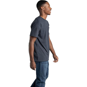 Camiseta de Manga Corta Azul Marino para Hombre, 100% Algodón, Corte Regular, Cuello Redondo, Informal, Tejido de Punto, Color Sólido, Transpirable - Product Image 5