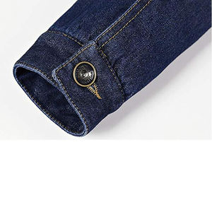 Chaqueta de mezclilla azul lavada para hombre con cuello de forro polar Sherpa de algodón, personalizada al por mayor para invierno - Product Image 6