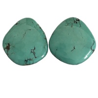 Cabochon de créateur pour bébé, accessoire à la main de couleur bleue, avec turquoises, y compris les applications en Pyrite