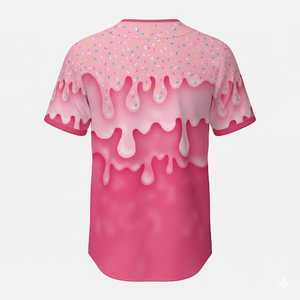 Kaos Baseball/Softball Pria Dewasa Desain Tetesan Baru Logo Tim Kustom Murni Grosir Bernapas Pakaian Olahraga 100% - Product Image 5