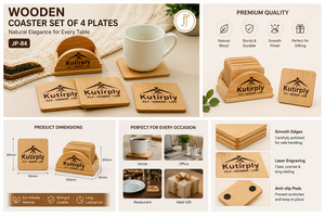 Ensemble de 4 sous-verres personnalisés en bois avec support - Sous-verres durables pour table pour la Saint-Valentin et la remise des diplômes - Product Image 2