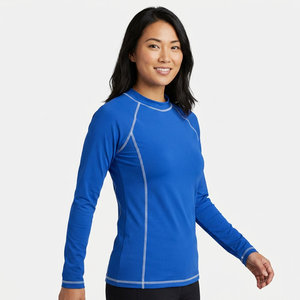 Camiseta Deportiva de Manga Larga para Niños, Protección UV, Compresión, Transpirable, Ecológica, de Secado Rápido, Color Azul - Product Image 5