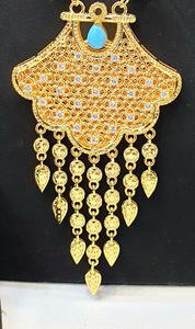 New Arrival 24KT Gold Plated <b>Long</b> Necklace Set Arabian Collection Fine Jewelry for Weddings - Product Image 6