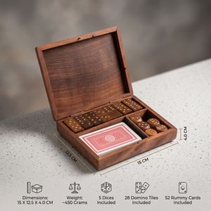 Boîte de rangement en bois pour cartes de poker et dés, fabriquée à la main en bois de rose indien, étui de jeu, porte-cartes, boîte cadeau en bois pour dés - Product Image 5