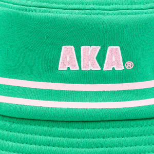 Fleece <b>Bucket</b> <b>Hat</b> Pink and Green <b>Women</b> Sorority Inspired Soft Warm Outdoor Fisherman Cap Embroidered Greek Style Winter - Product Image 6