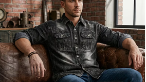 Camisa de Mezclilla Ajustada para Hombre TRIBON SPORTS, Estilo Casual con Botones, Algodón Transpirable, Bolsillos en el Pecho, OEM ODM, Ropa al por Mayor - Product Image 6