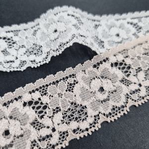 Bordure en dentelle florale extensible légère de 3 cm à festons étroits pour lingerie, vêtements, mariages et décorations d'occasions spéciales - Product Image 1