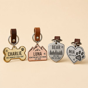 Custom Shape NFC Pet Tag | Handcrafted Metal <b>Dog</b> ID Tag for Pet Gift Brands — Any Shape OEM | Vietnam Factory - Product Image 1