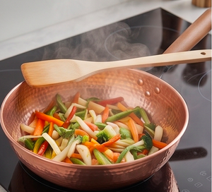 Hammered Copper Sauce <b>Pans</b> With Wood Handle Kitchenware Items Suitable For Home Hotel <b>And</b> Restaurant Use - Product Image 4