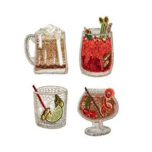 Premium Artisan Decorative Bead Cup Coasters Waterproof Fabric for Kitchen Decor Premium Craftsmanship - Product Image 2