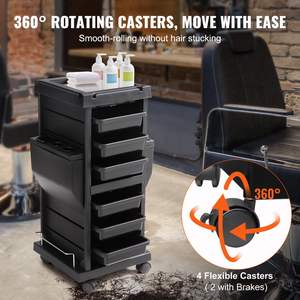 Ultimo carrello per salone di bellezza con chiusura a chiave con 6 cassetti rimovibili in plastica per parrucchieri porta attrezzi per barbiere SPA - Product Image 6