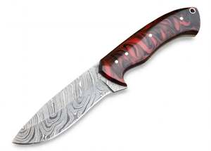 Handcrafted Patterned Steel Drop-<b>Profile</b> Craft <b>Tool</b> Red Resin Handle Executive Display Piece - Product Image 5