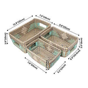 Set Of 3 Seagrass Shelf <b>Basket</b> Handmade <b>Storage</b> <b>Basket</b> Wholesale eco-friendly Made in Viet Nam - Product Image 2