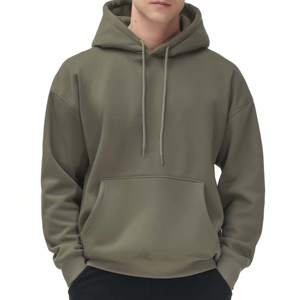 Sweat-shirt à capuche pour homme, couleur unie, en molleton de coton, décontracté, pull d'automne avec poche, coupe classique - Product Image 1