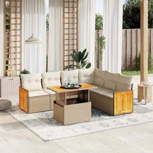 Conjunto de Sofás de Jardín Color Beige - Product Image 1