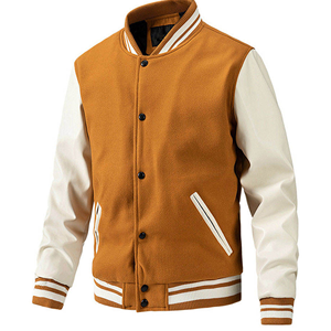 Custom Logo Oversized Breathable Winter Hooded Leather 100% Wool Men Versity Jackets <b>Stand</b> Collar Lightweight 2026 New Style - Product Image 2