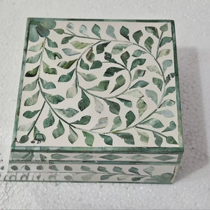 Caja de Joyería Decorativa Hecha a Mano con Diseño Marroquí de Flor de Amor con Incrustaciones de Hueso Ecológica, Decoración para Mesa del Hogar, Año Nuevo - Product Image 1