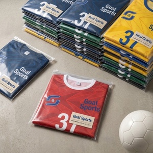 ชุดฟุตบอลแบบกำหนดเอง GOAL SPORTS เสื้อทีมแขนสั้น ผ้าฝ้าย 100% พิมพ์ลาย 3 มิติ ชุดกีฬาสีขาว สำหรับผู้ใหญ่ - Product Image 3