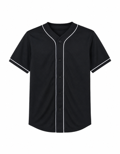 Wholesale Polyester/Cotton Mesh Breathable Custom Blank Button <b>Down</b> Plus Size Baseball Jersey Shirts Unisex for clubs & school - Product Image 1