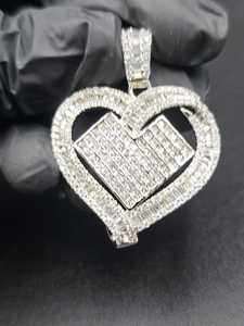 จี้เพชรรูปหัวใจ จี้ฮิปฮอป เงินแท้ 925 จี้แบบฝังเพชร จี้แร็ปเปอร์ จี้แบบประดับเพชรเต็มตัว จี้สั่งทำพิเศษ จี้เพชรโมอิสซาไนต์ VVS - Product Image 2
